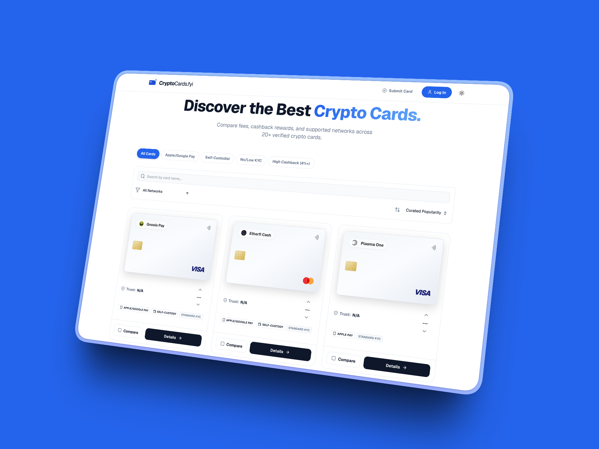 CryptoCards.fyi Interface Preview